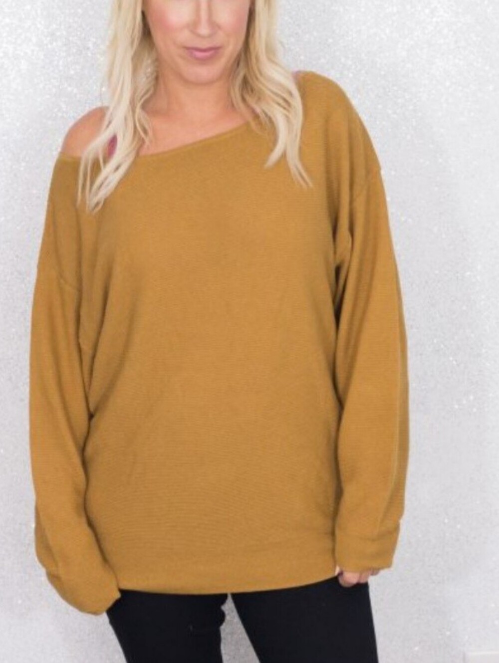 bp Women’s Mustard Boatneck Sweater Size Small